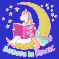 Reading Unicorn Believe In Yourself & Magic Toddler T-Shirt