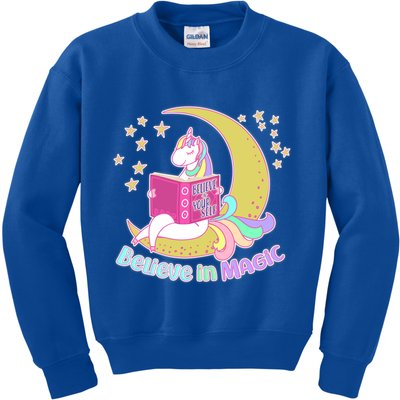 Reading Unicorn Believe In Yourself & Magic Kids Sweatshirt