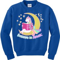 Reading Unicorn Believe In Yourself & Magic Kids Sweatshirt