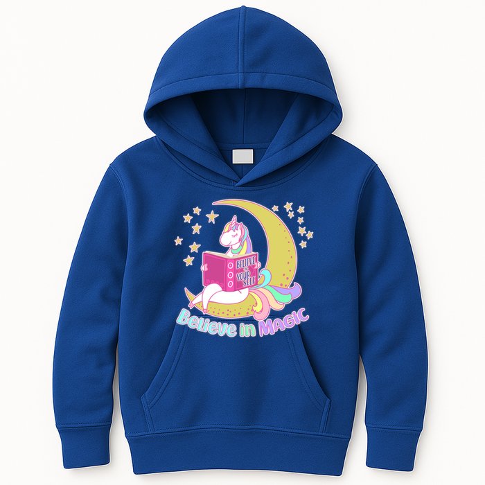 Reading Unicorn Believe In Yourself & Magic Kids Hoodie