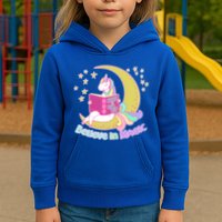 Reading Unicorn Believe In Yourself & Magic Kids Hoodie