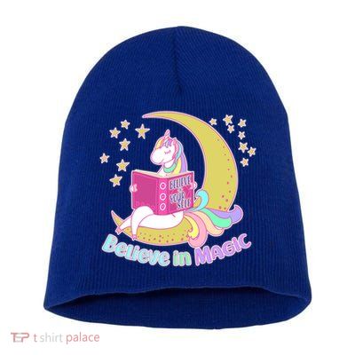 Reading Unicorn Believe In Yourself & Magic Short Acrylic Beanie