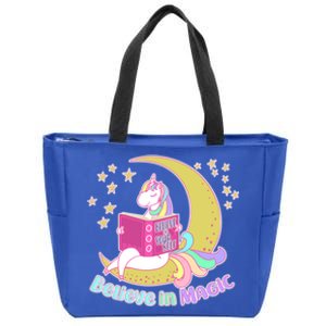 Reading Unicorn Believe In Yourself & Magic Zip Tote Bag