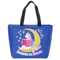 Reading Unicorn Believe In Yourself & Magic Zip Tote Bag