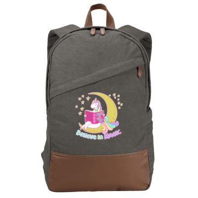 Reading Unicorn Believe In Yourself & Magic Cotton Canvas Backpack