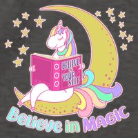 Reading Unicorn Believe In Yourself & Magic Vector Backpack