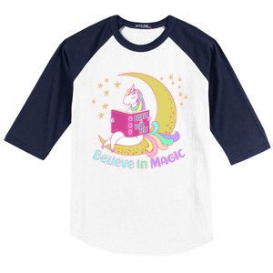 Reading Unicorn Believe In Yourself & Magic Baseball Sleeve Shirt