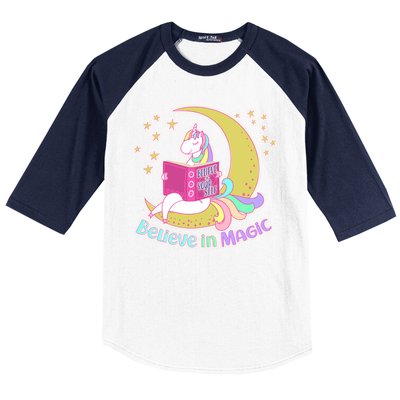 Reading Unicorn Believe In Yourself & Magic Baseball Sleeve Shirt