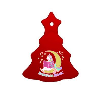 Reading Unicorn Believe In Yourself & Magic Ceramic Tree Ornament