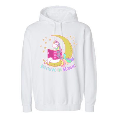 Reading Unicorn Believe In Yourself & Magic Garment-Dyed Fleece Hoodie