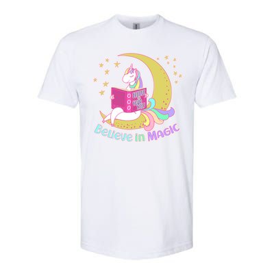 Reading Unicorn Believe In Yourself & Magic Softstyle® CVC T-Shirt