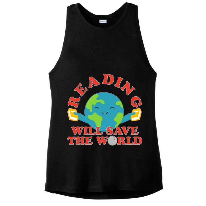 Reading Will Save The World Ladies PosiCharge Tri-Blend Wicking Tank