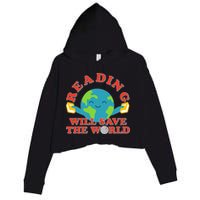 Reading Will Save The World Crop Fleece Hoodie