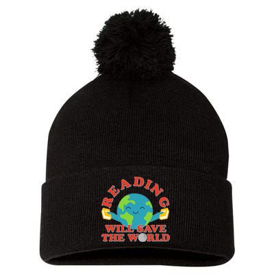 Reading Will Save The World Pom Pom 12in Knit Beanie