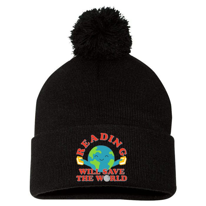 Reading Will Save The World Pom Pom 12in Knit Beanie