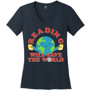 Reading Will Save The World Women's V-Neck T-Shirt