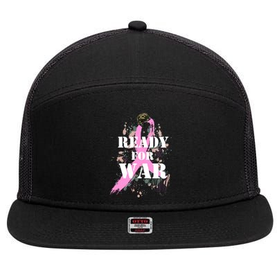 Ready For War Breast Cancer 7 Panel Mesh Trucker Snapback Hat