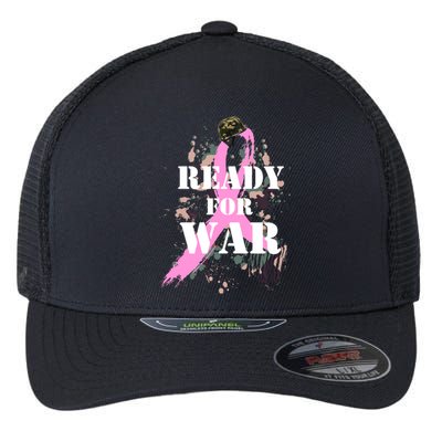 Ready For War Breast Cancer Flexfit Unipanel Trucker Cap