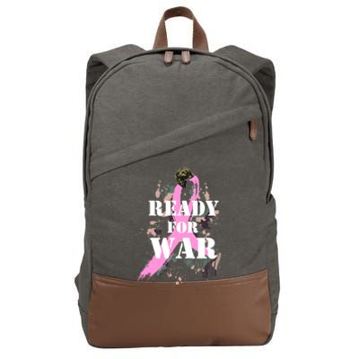 Ready For War Breast Cancer Cotton Canvas Backpack