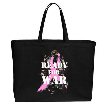 Ready For War Breast Cancer Cotton Canvas Jumbo Tote