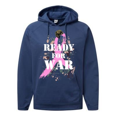 Ready For War Breast Cancer Performance Fleece Hoodie