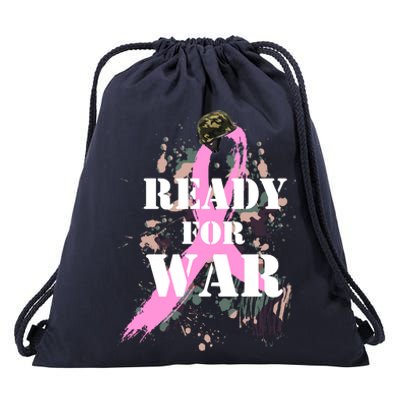 Ready For War Breast Cancer Drawstring Bag