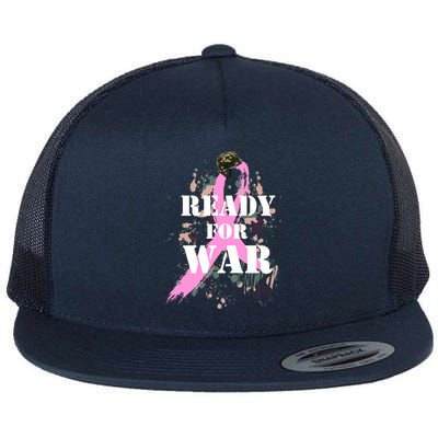 Ready For War Breast Cancer Flat Bill Trucker Hat