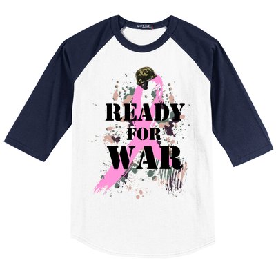 Ready For War Breast Cancer Baseball Sleeve Shirt