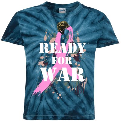 Ready For War Breast Cancer Kids Tie-Dye T-Shirt