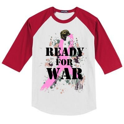 Ready For War Breast Cancer Kids Colorblock Raglan Jersey