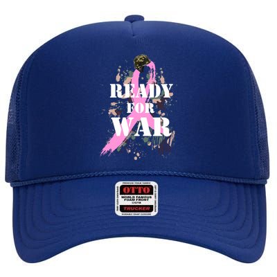 Ready For War Breast Cancer High Crown Mesh Back Trucker Hat