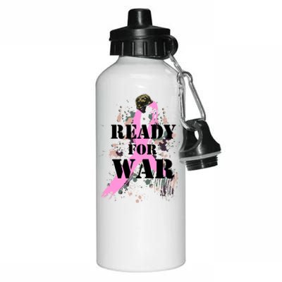 Ready For War Breast Cancer Aluminum Water Bottle