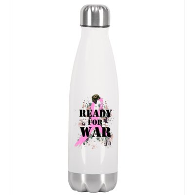 Ready For War Breast Cancer Stainless Steel Insulated Water Bottle