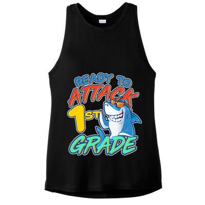 Ready To Attack 1st Grade Shark Ladies PosiCharge Tri-Blend Wicking Tank