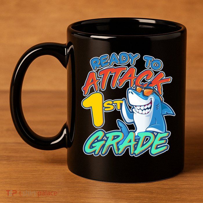 Ready To Attack 1st Grade Shark 11oz C Handle Ceramic Mug