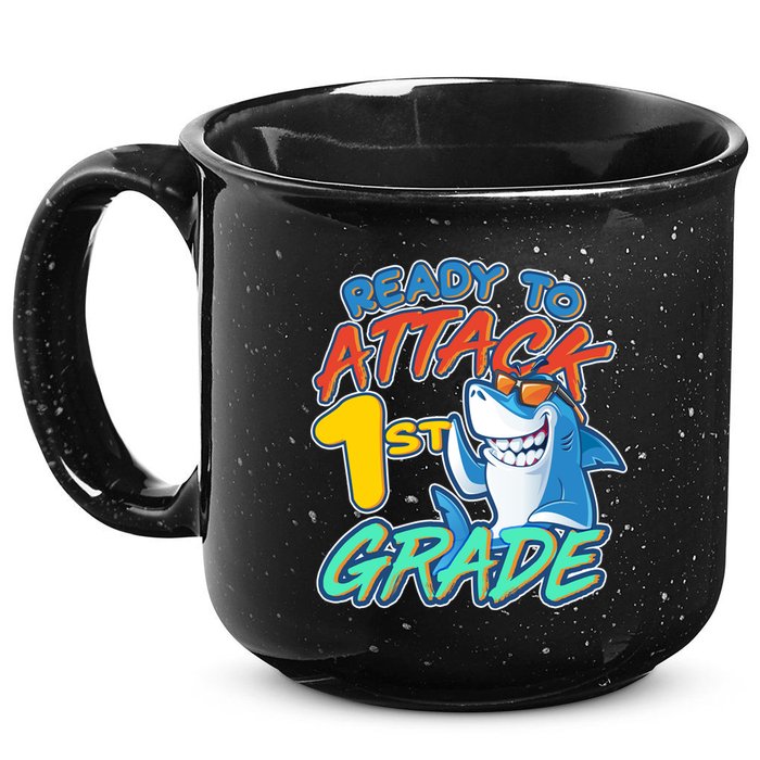 Ready To Attack 1st Grade Shark 15oz Campfire Ceramic Mug