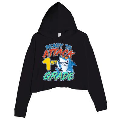 Ready To Attack 1st Grade Shark Crop Fleece Hoodie