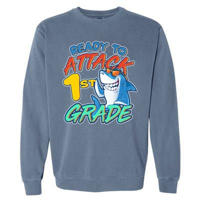 Ready To Attack 1st Grade Shark Garment-Dyed Sweatshirt