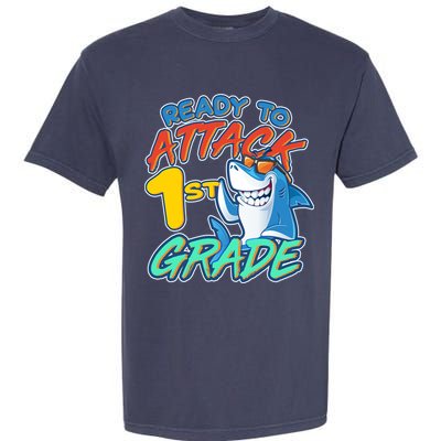 Ready To Attack 1st Grade Shark Garment-Dyed Heavyweight T-Shirt