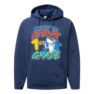 Ready To Attack 1st Grade Shark Performance Fleece Hoodie