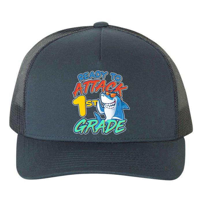 Ready To Attack 1st Grade Shark Yupoong Adult 5-Panel Trucker Hat