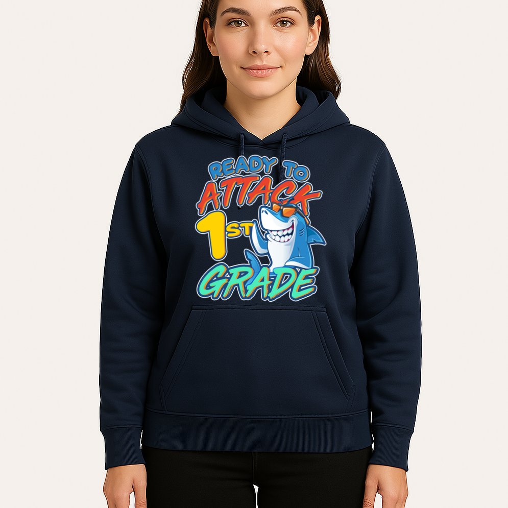 Ready To Attack 1st Grade Shark Hoodie