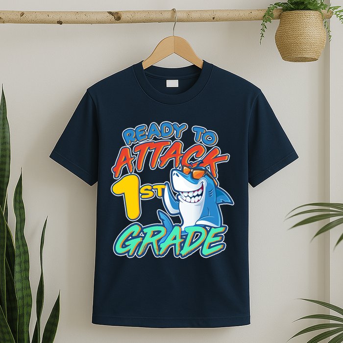 Ready To Attack 1st Grade Shark T-Shirt