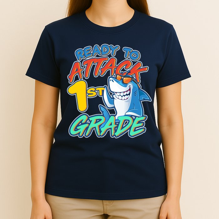 Ready To Attack 1st Grade Shark T-Shirt
