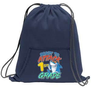 Ready To Attack 1st Grade Shark Sweatshirt Cinch Pack Bag