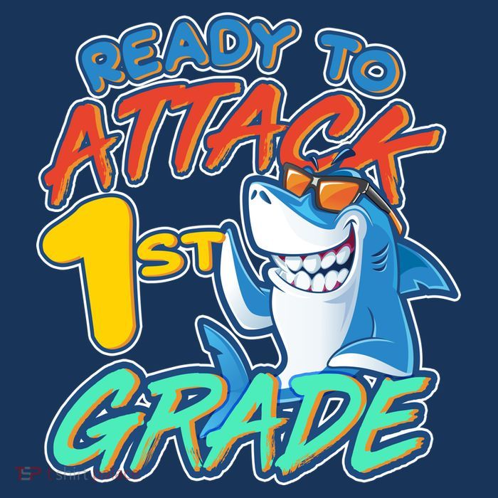Ready To Attack 1st Grade Shark Button