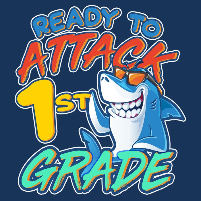 Ready To Attack 1st Grade Shark 7-Panel Snapback Hat