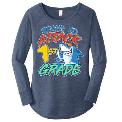 Ready To Attack 1st Grade Shark Women's Perfect Tri Tunic Long Sleeve Shirt