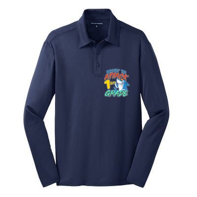 Ready To Attack 1st Grade Shark Silk Touch Performance Long Sleeve Polo