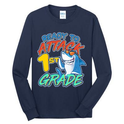 Ready To Attack 1st Grade Shark Tall Long Sleeve T-Shirt